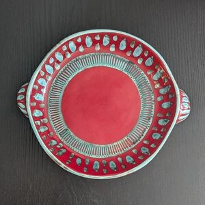 Pier 1 Red and Turquoise Bakeware, Made In Italy